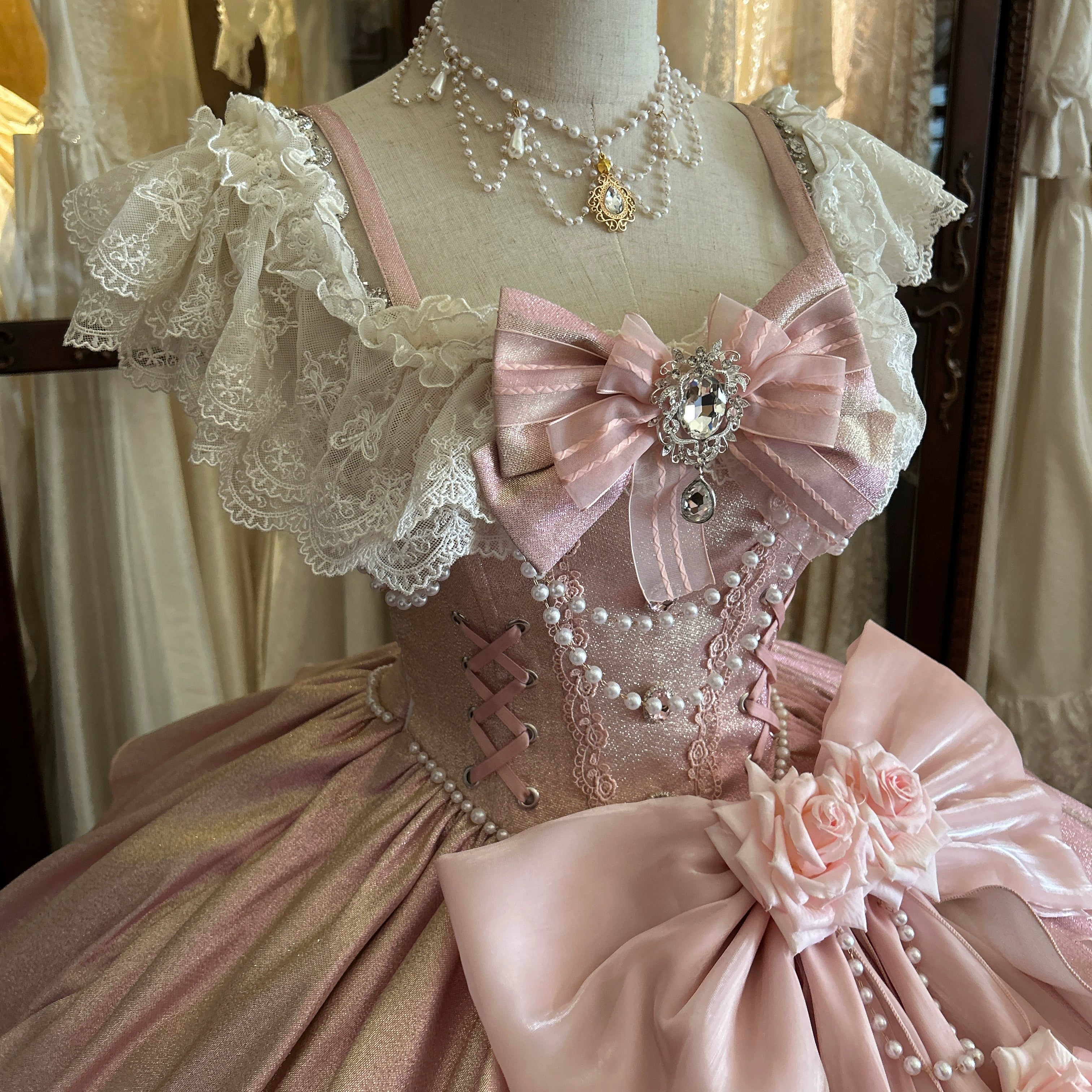 Lolita princess dress bridal Lolita evening dress women's high-end light luxury pink birthday banquet coming-of-age ceremony puffy