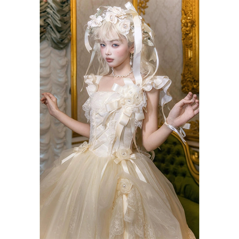 Camellia moonlight flower marrylolita skirt evening dress female promotion day coming-of-age ceremony princess skirt fairy temperament socialite