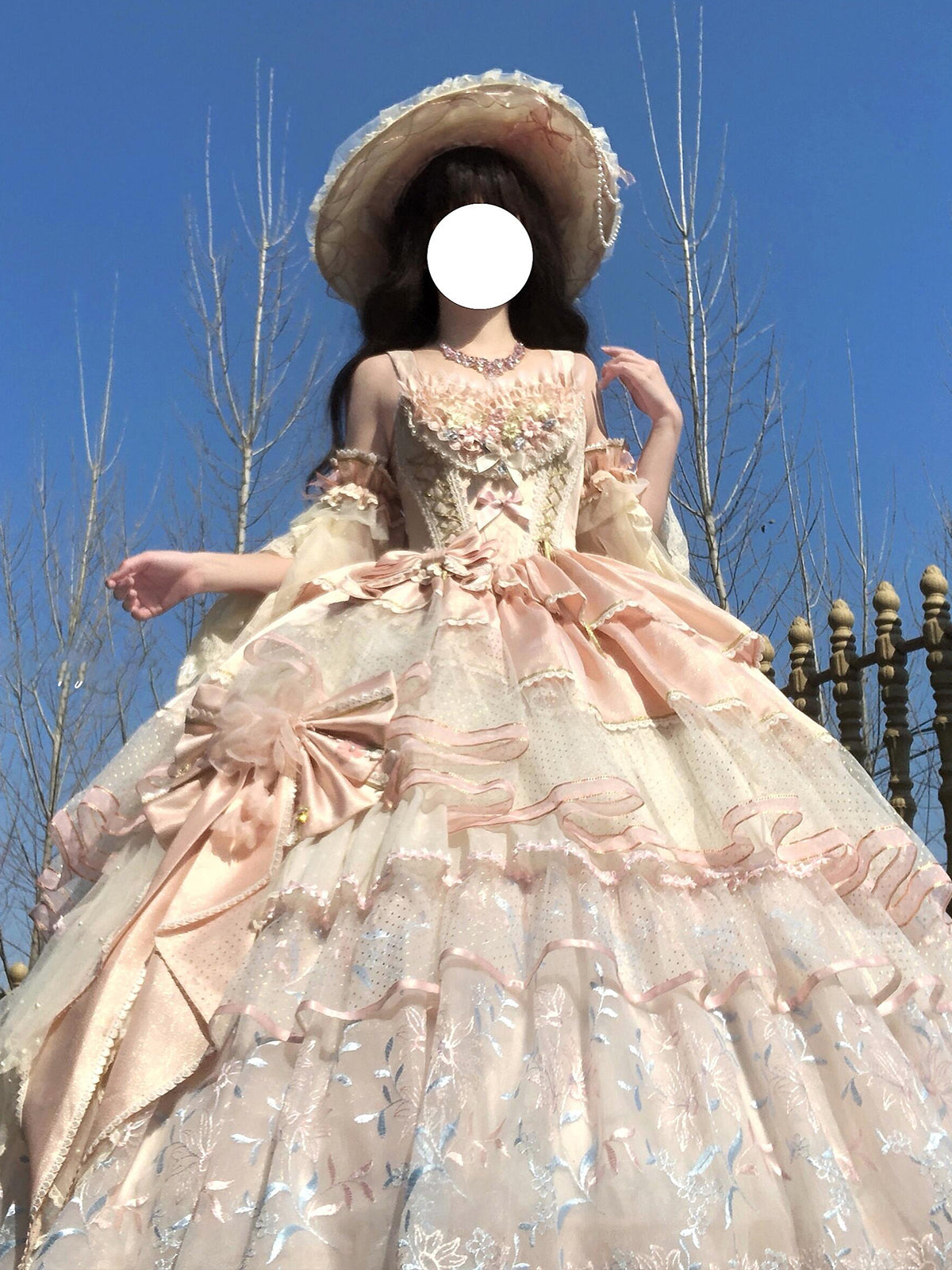 Pink Rose Lolita Evening Dress Skirt Women's 2025 New Design Ribbon Light Flower Wedding Student Day Coming-of-Age Ceremony