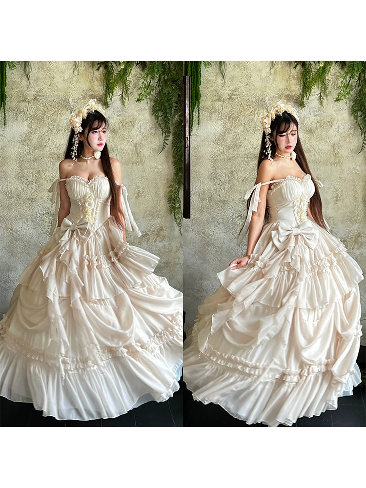 [Antique flower marriage] girl's heart, gentle lady's sense of birthday dress dress