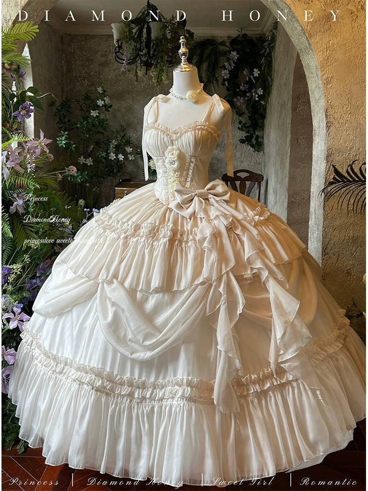 [Antique flower marriage] girl's heart, gentle lady's sense of birthday dress dress