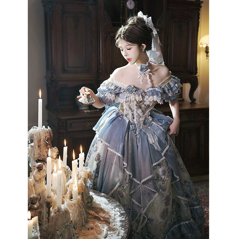 Jacaranda large skirt Lolita skirt evening dress girl birthday party princess style coming-of-age ceremony fairy temperament