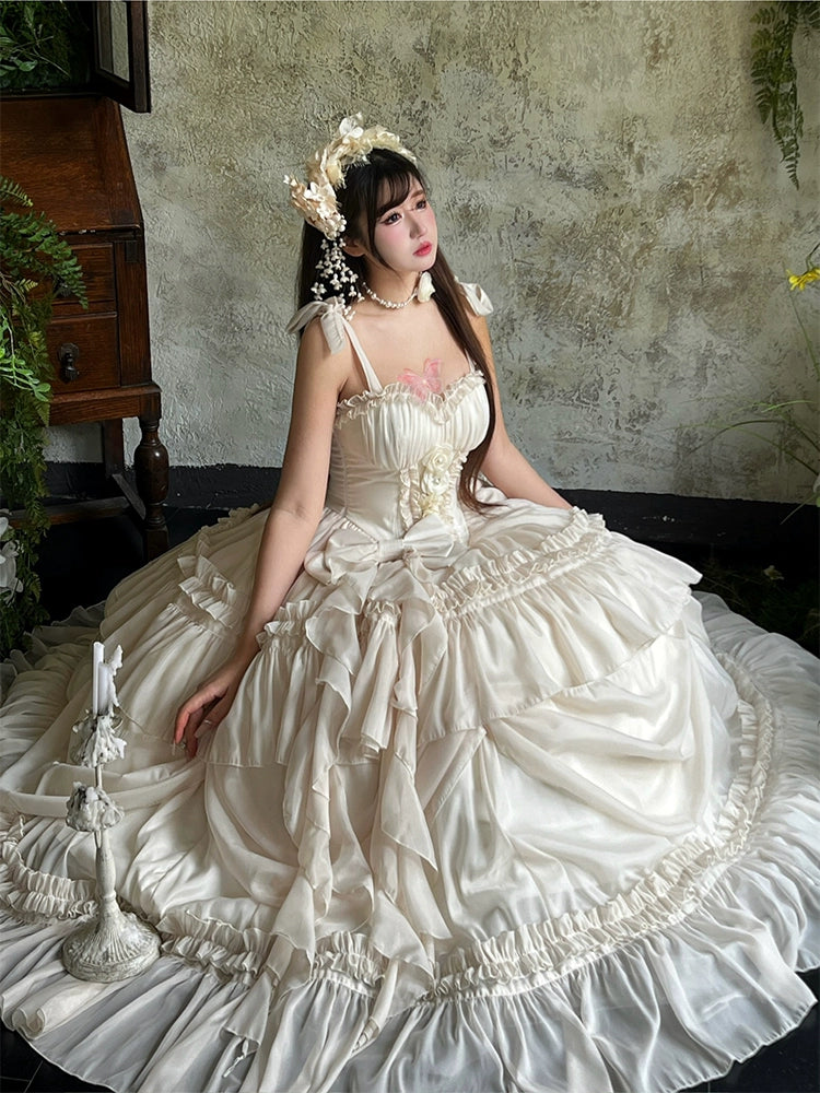 [Antique flower marriage] girl's heart, gentle lady's sense of birthday dress dress