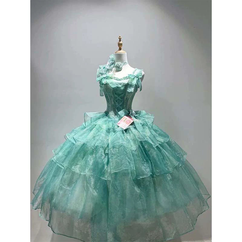 Beautiful lolita dress female green bridal super fairy temperament student day coming-of-age ceremony party princess dress high-end sense