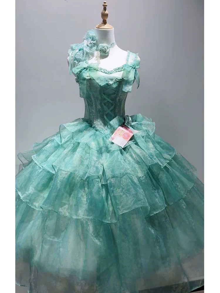 Beautiful lolita dress female green bridal super fairy temperament student day coming-of-age ceremony party princess dress high-end sense
