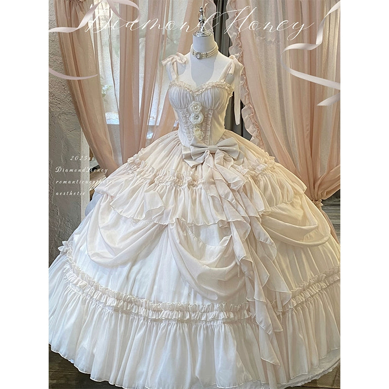[Antique flower marriage] girl's heart, gentle lady's sense of birthday dress dress