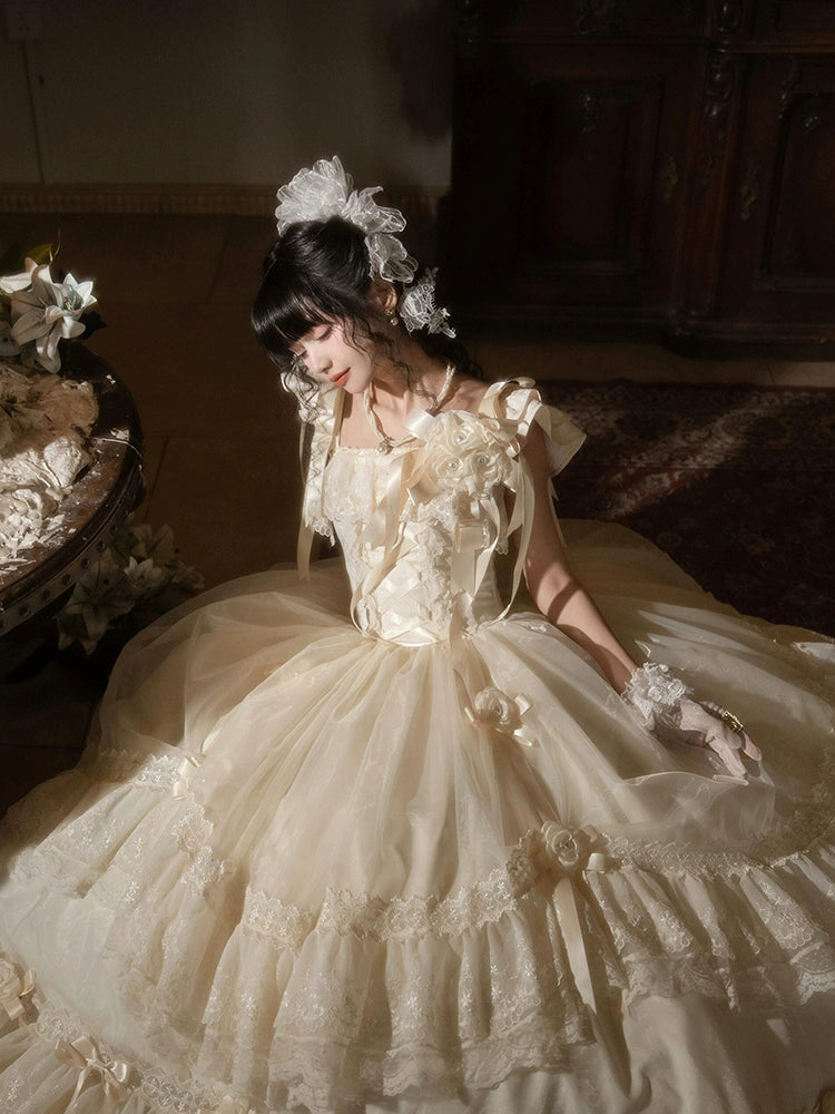 Camellia moonlight flower marrylolita skirt evening dress female promotion day coming-of-age ceremony princess skirt fairy temperament socialite