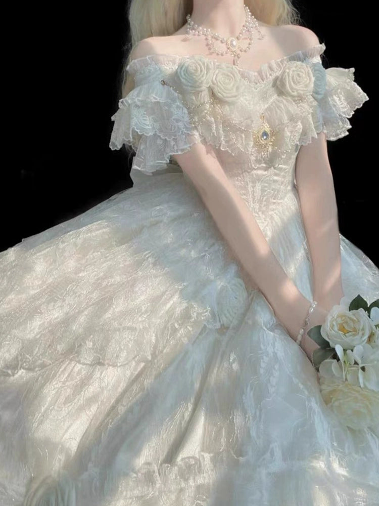 Fugitive princess dress Lolita fairy dress elegant lolita coming-of-age ceremony heavy work puffy princess dress