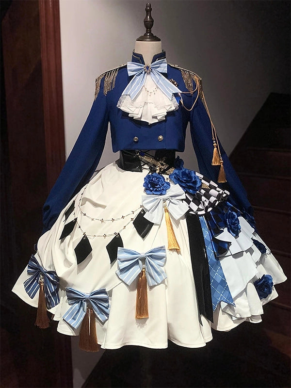 British style gorgeous Lolita skirt dress JSK military lo skirt knight lolita cosplay costume two-dimensional