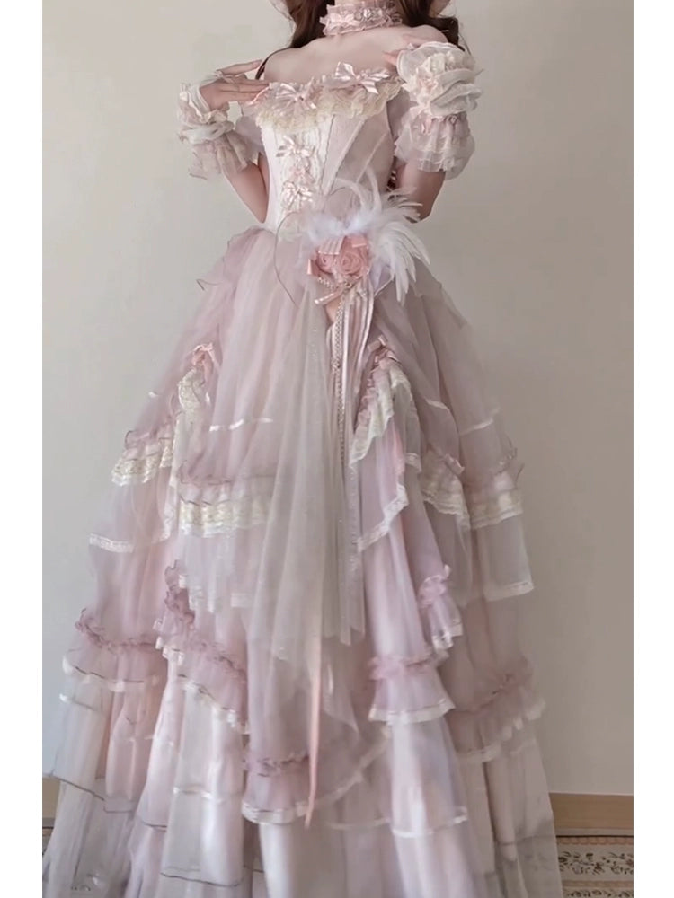 Layla's Thoughts Lolita Bride Dress Pink Evening Dress Schoolgirl Day Coming-of-Age Ceremony Entrance Banquet Art Exam Party