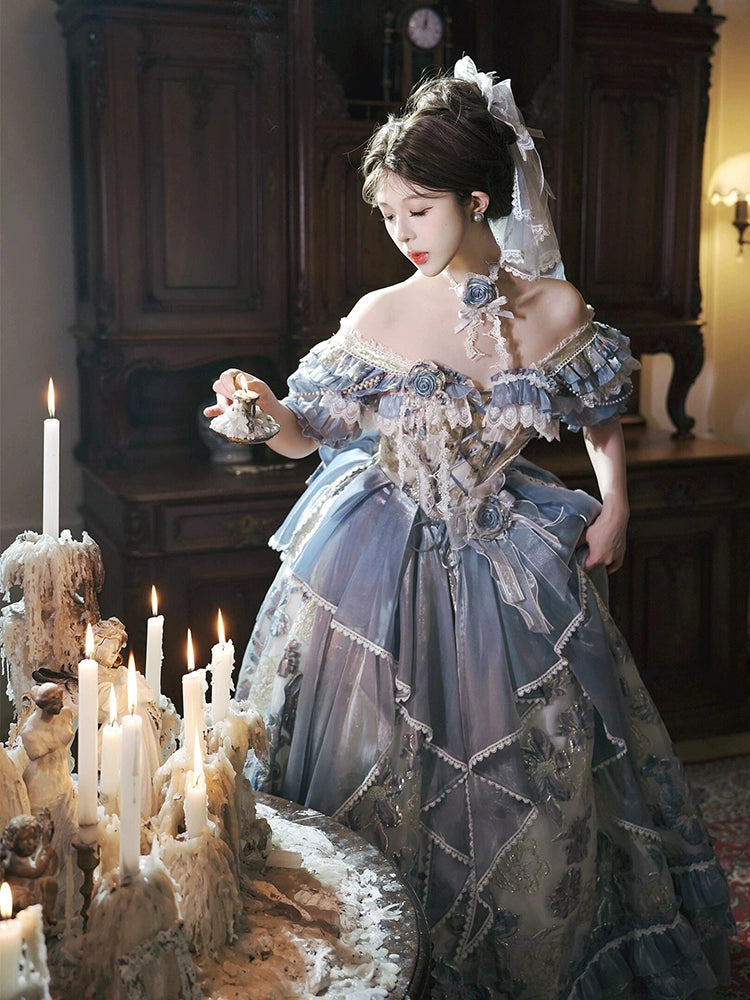 Jacaranda large skirt Lolita skirt evening dress girl birthday party princess style coming-of-age ceremony fairy temperament