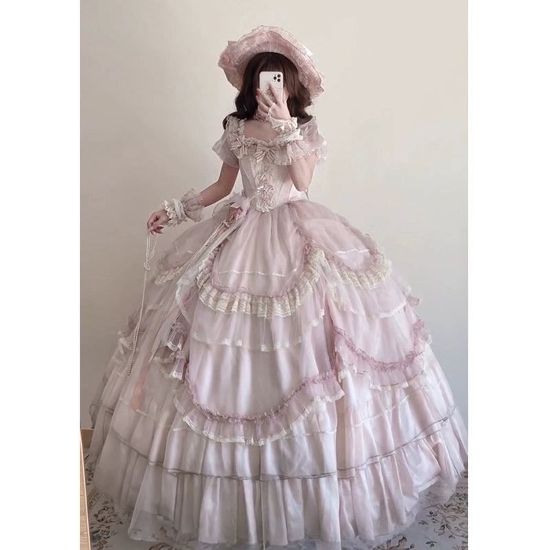 Layla's Thoughts Lolita Bride Dress Pink Evening Dress Schoolgirl Day Coming-of-Age Ceremony Entrance Banquet Art Exam Party