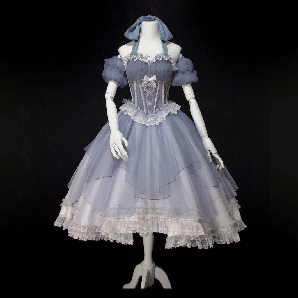 "Peony Like a Dream" elegant cla short front and long back split Lolita