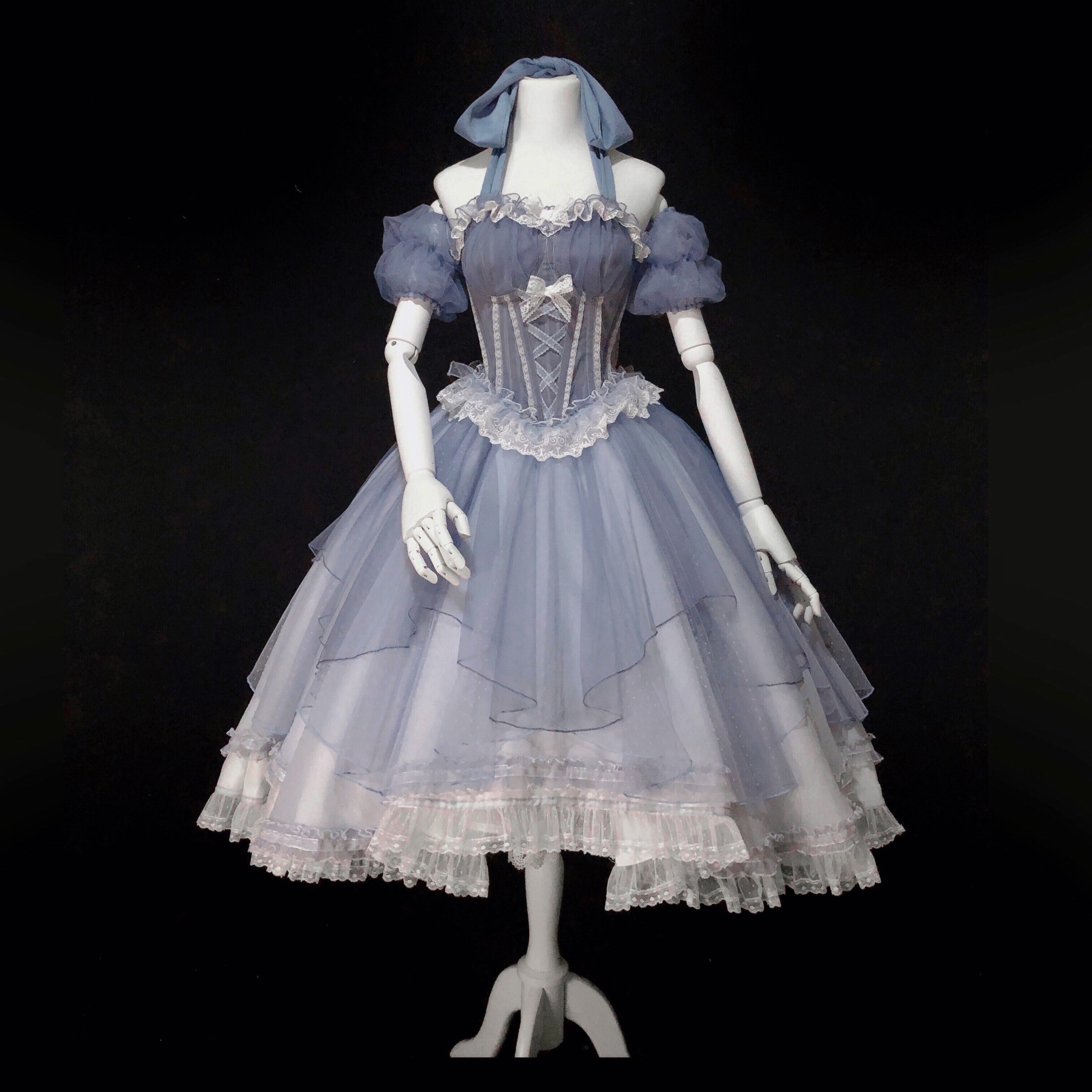 "Peony Like a Dream" elegant cla short front and long back split Lolita