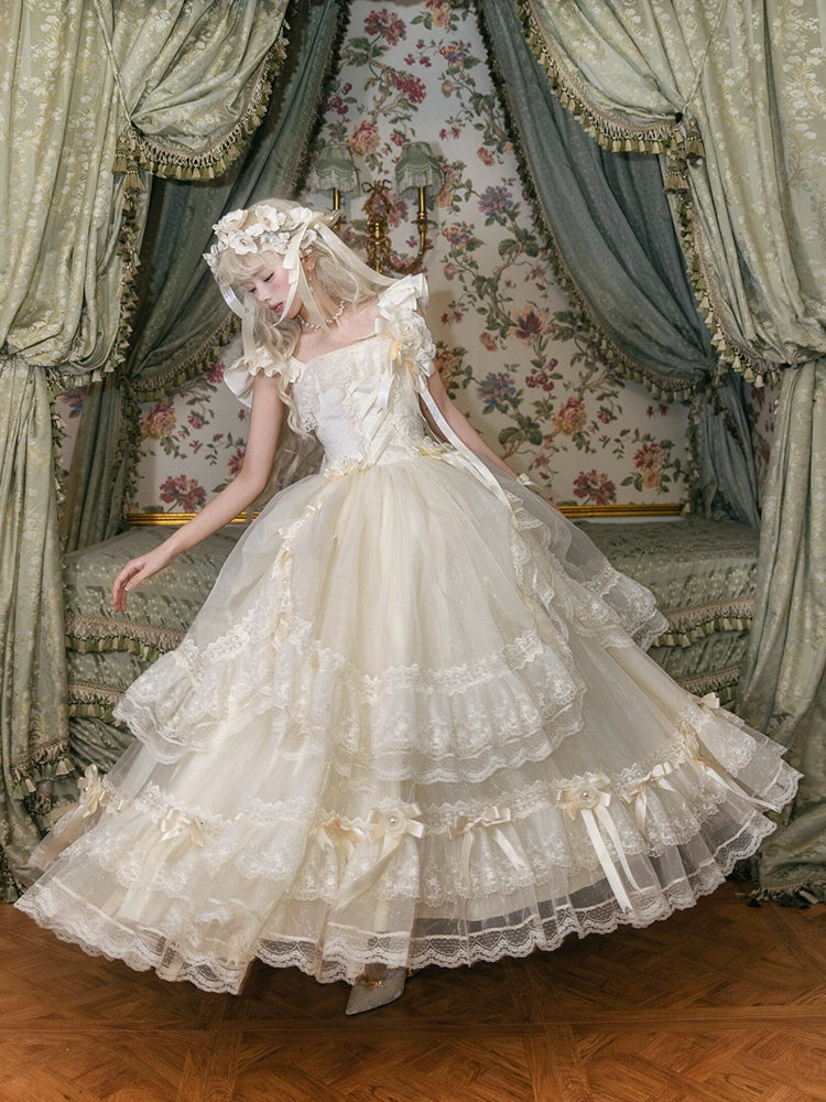 Camellia moonlight flower marrylolita skirt evening dress female promotion day coming-of-age ceremony princess skirt fairy temperament socialite