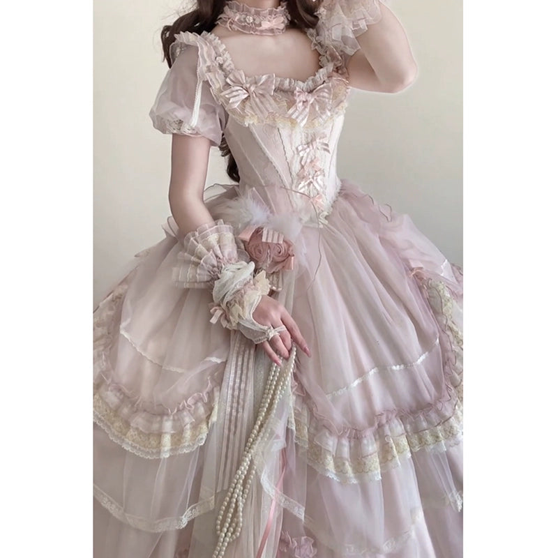 Layla's Thoughts Lolita Bride Dress Pink Evening Dress Schoolgirl Day Coming-of-Age Ceremony Entrance Banquet Art Exam Party