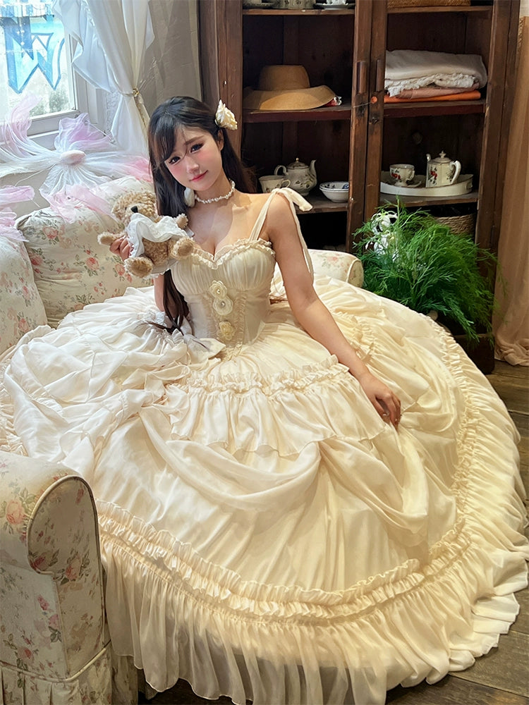 [Antique flower marriage] girl's heart, gentle lady's sense of birthday dress dress