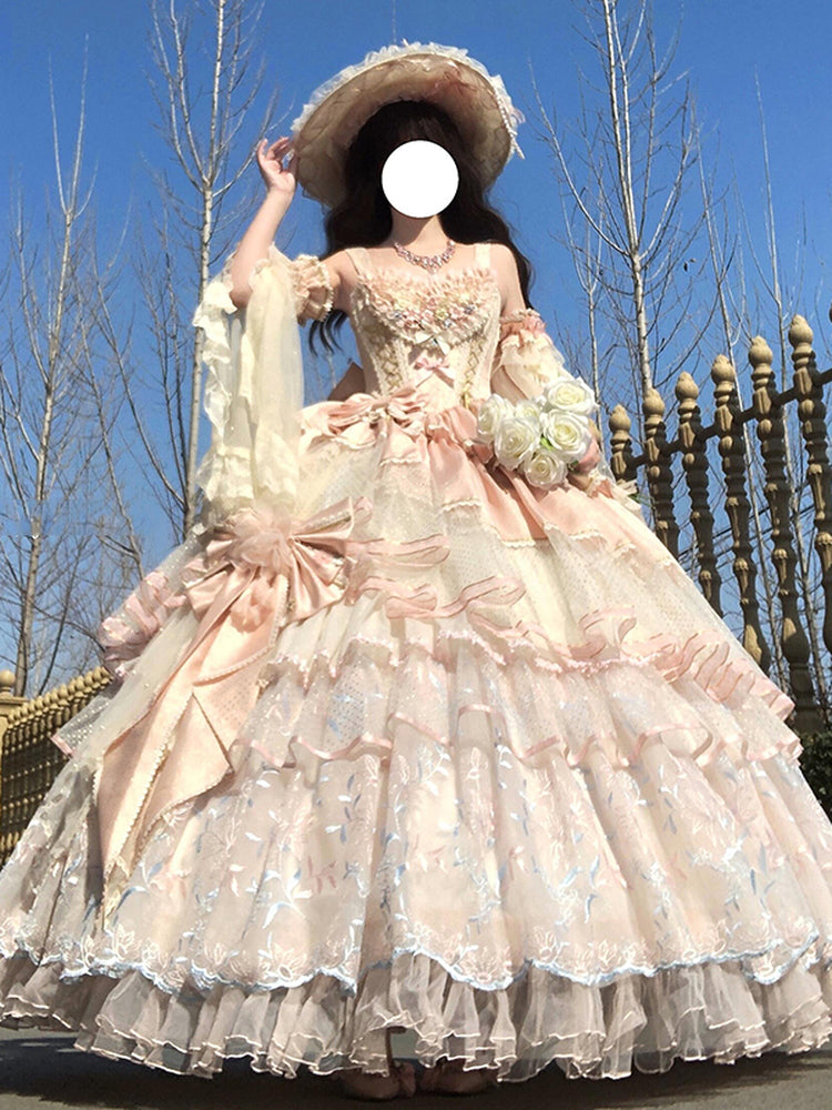 Pink Rose Lolita Evening Dress Skirt Women's 2025 New Design Ribbon Light Flower Wedding Student Day Coming-of-Age Ceremony