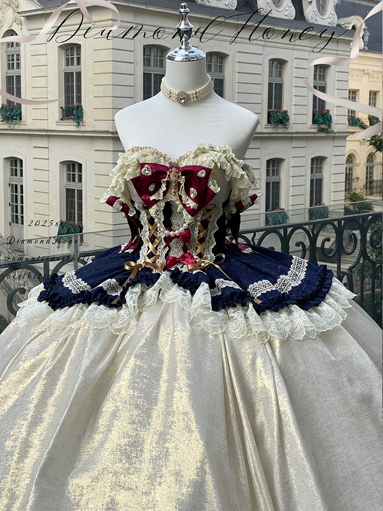 [Snow White] princess coming-of-age ceremony, fairy tale birthday theme, atmosphere, small dress, long skirt
