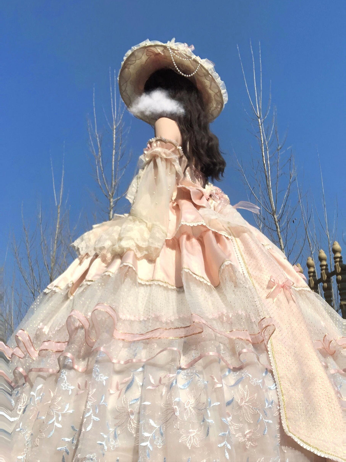 Pink Rose Lolita Evening Dress Skirt Women's 2025 New Design Ribbon Light Flower Wedding Student Day Coming-of-Age Ceremony
