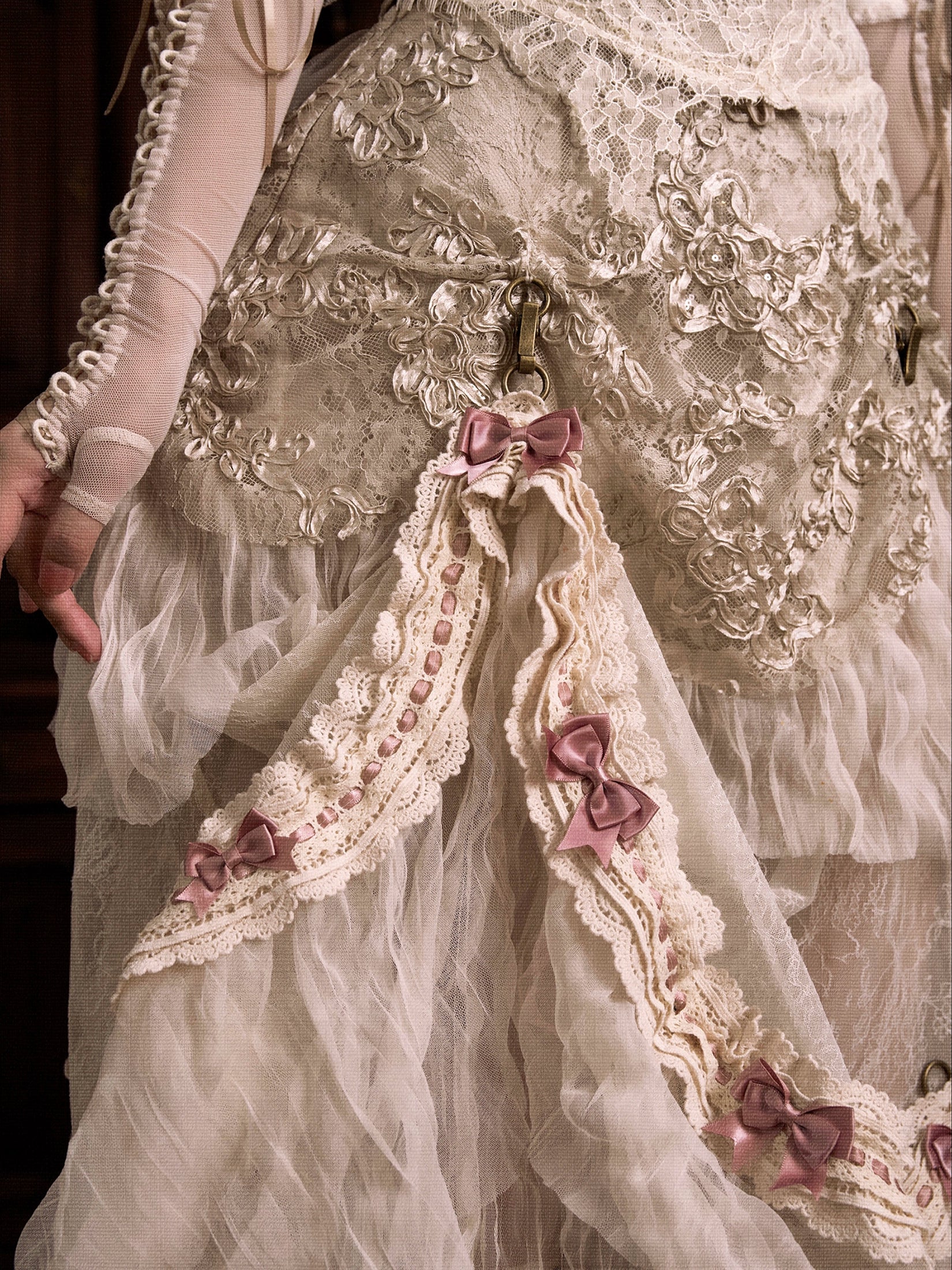 Blood supply original ◆ Eros poetry box Basil French elegant vintage long trailing skirt summer