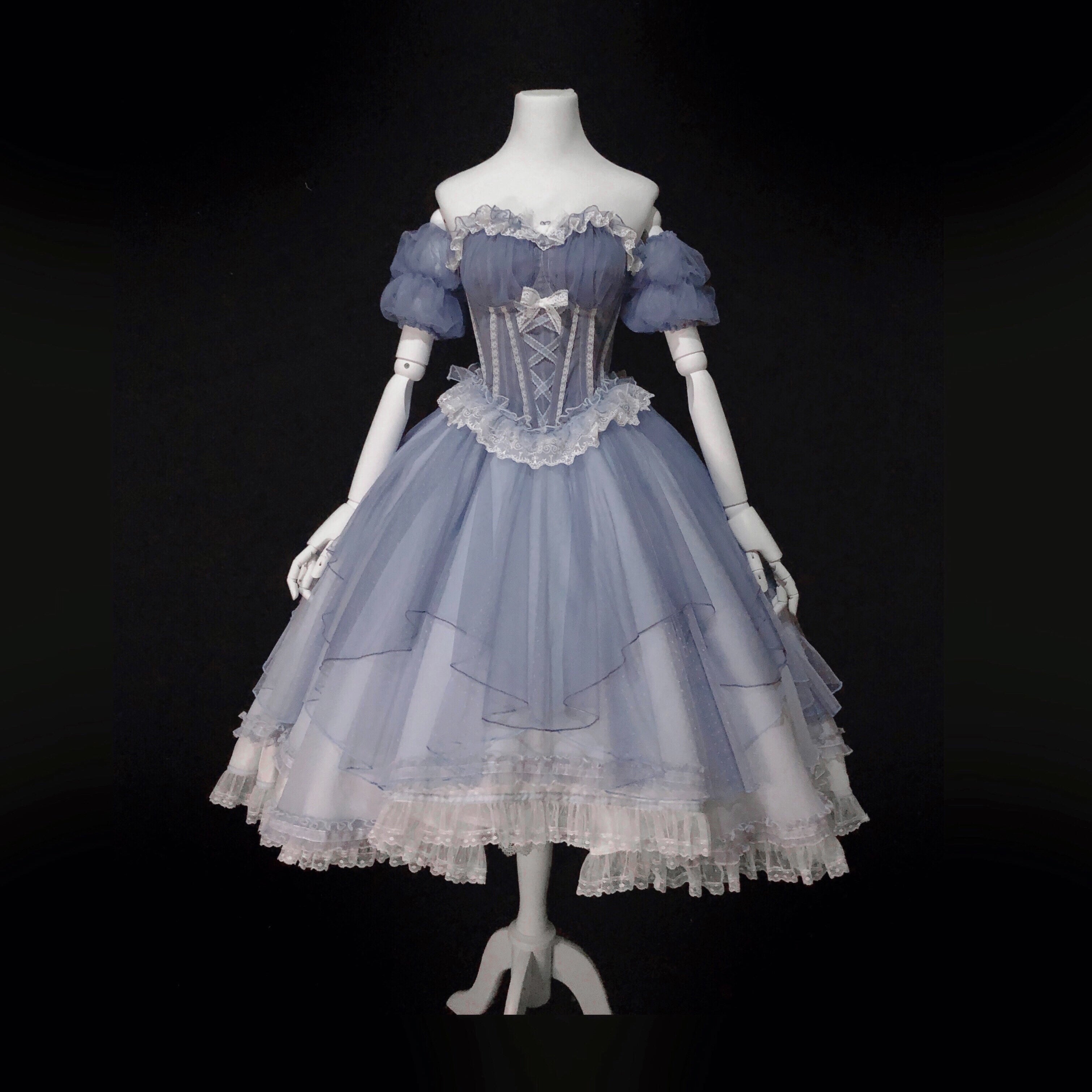 "Peony Like a Dream" elegant cla short front and long back split Lolita