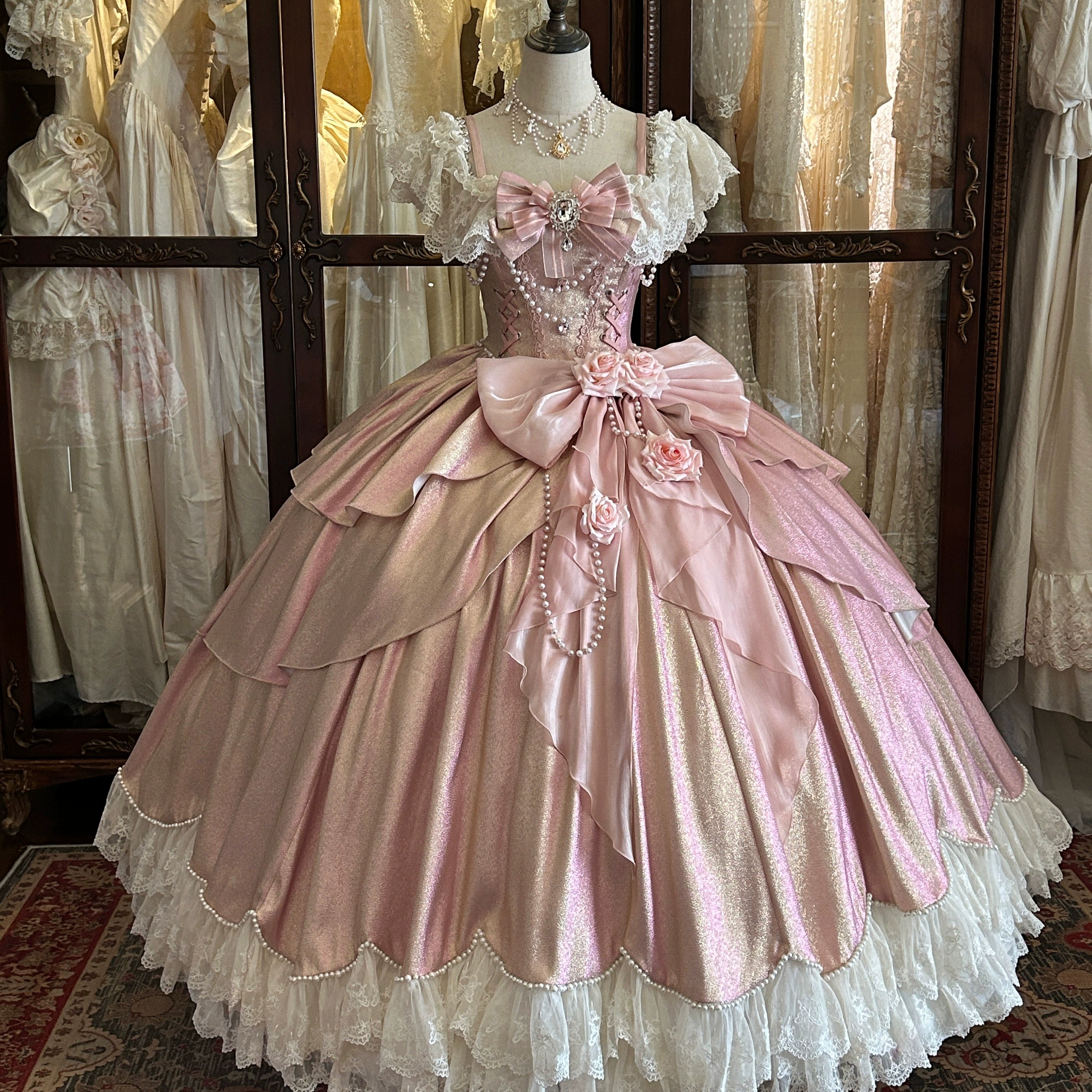 Lolita princess dress bridal Lolita evening dress women's high-end light luxury pink birthday banquet coming-of-age ceremony puffy