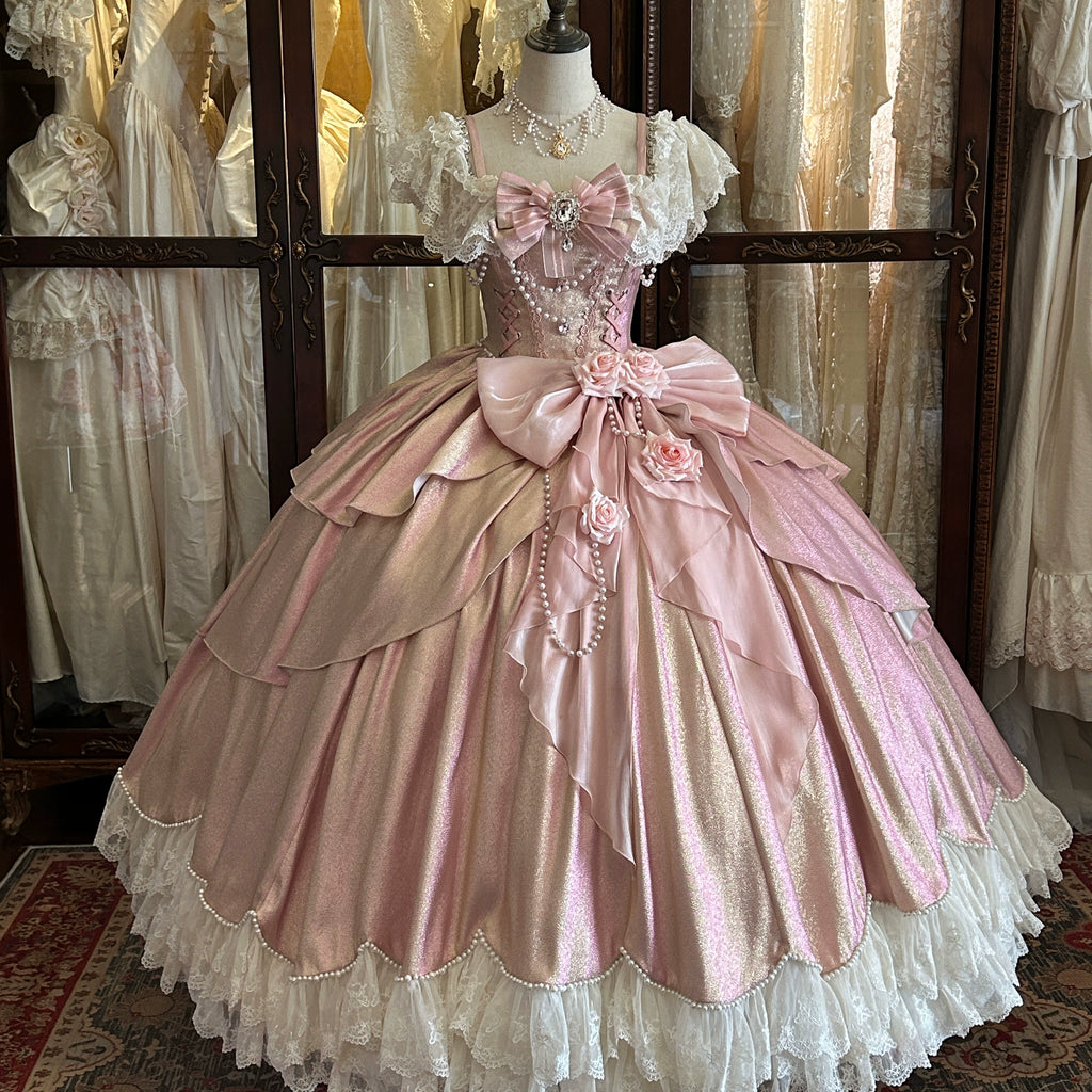 Lolita princess dress bridal Lolita evening dress women's high-end light luxury pink birthday banquet coming-of-age ceremony puffy