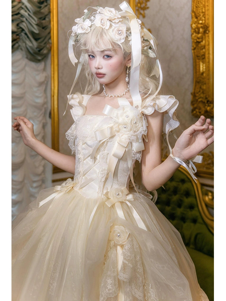 Camellia moonlight flower marrylolita skirt evening dress female promotion day coming-of-age ceremony princess skirt fairy temperament socialite