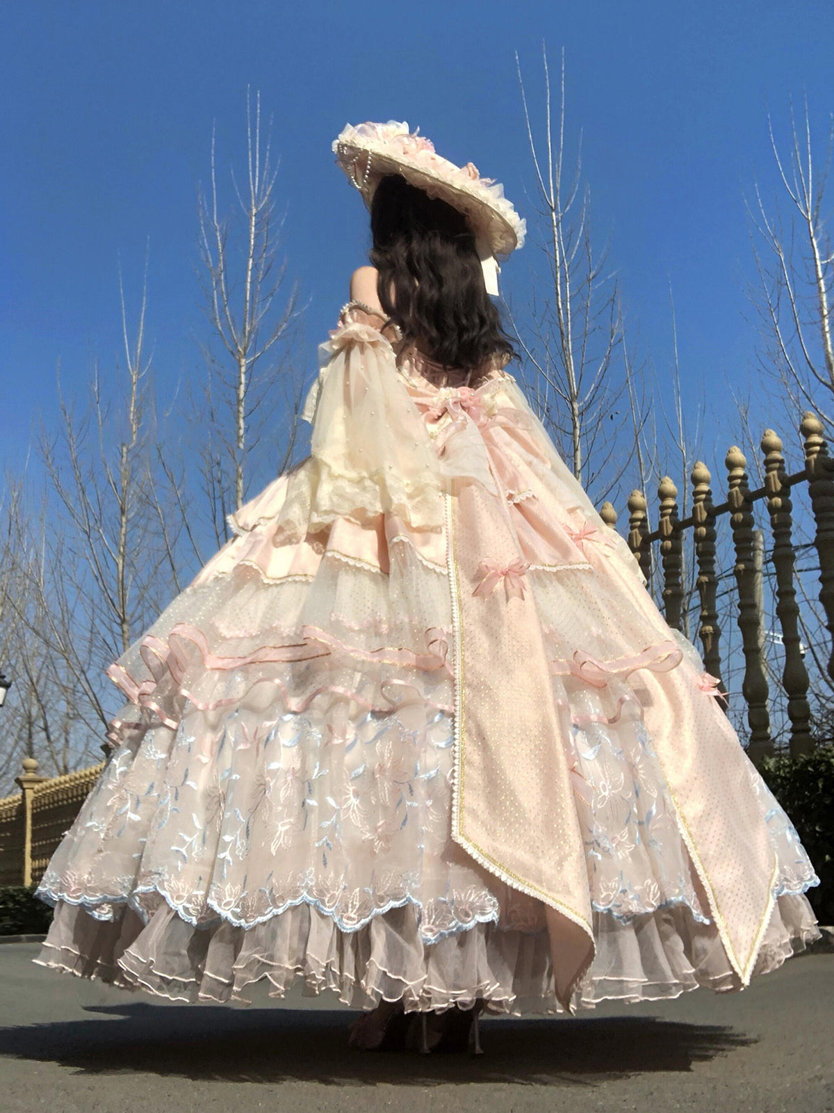 Pink Rose Lolita Evening Dress Skirt Women's 2025 New Design Ribbon Light Flower Wedding Student Day Coming-of-Age Ceremony