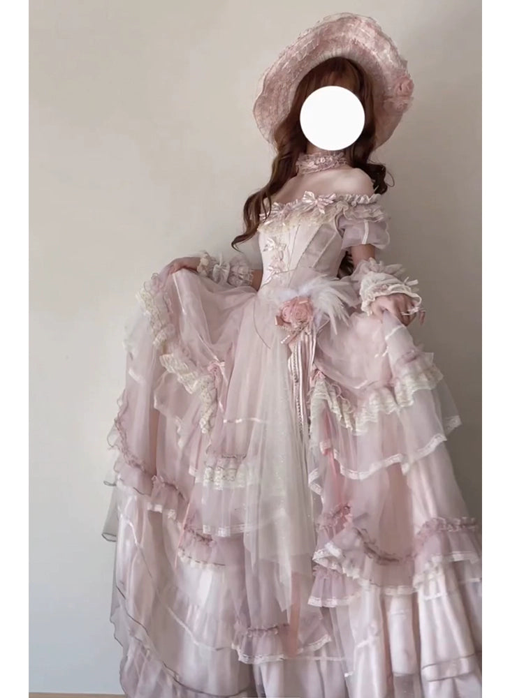 Layla's Thoughts Lolita Bride Dress Pink Evening Dress Schoolgirl Day Coming-of-Age Ceremony Entrance Banquet Art Exam Party