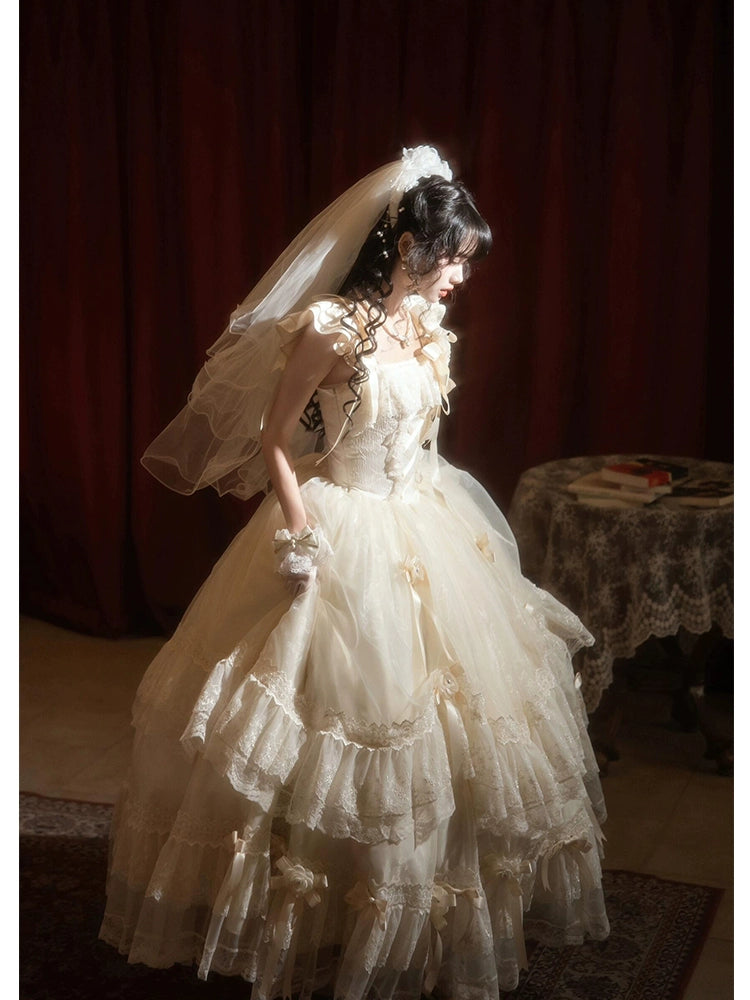 Camellia moonlight flower marrylolita skirt evening dress female promotion day coming-of-age ceremony princess skirt fairy temperament socialite