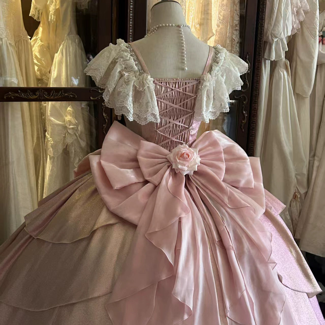 Lolita princess dress bridal Lolita evening dress women's high-end light luxury pink birthday banquet coming-of-age ceremony puffy