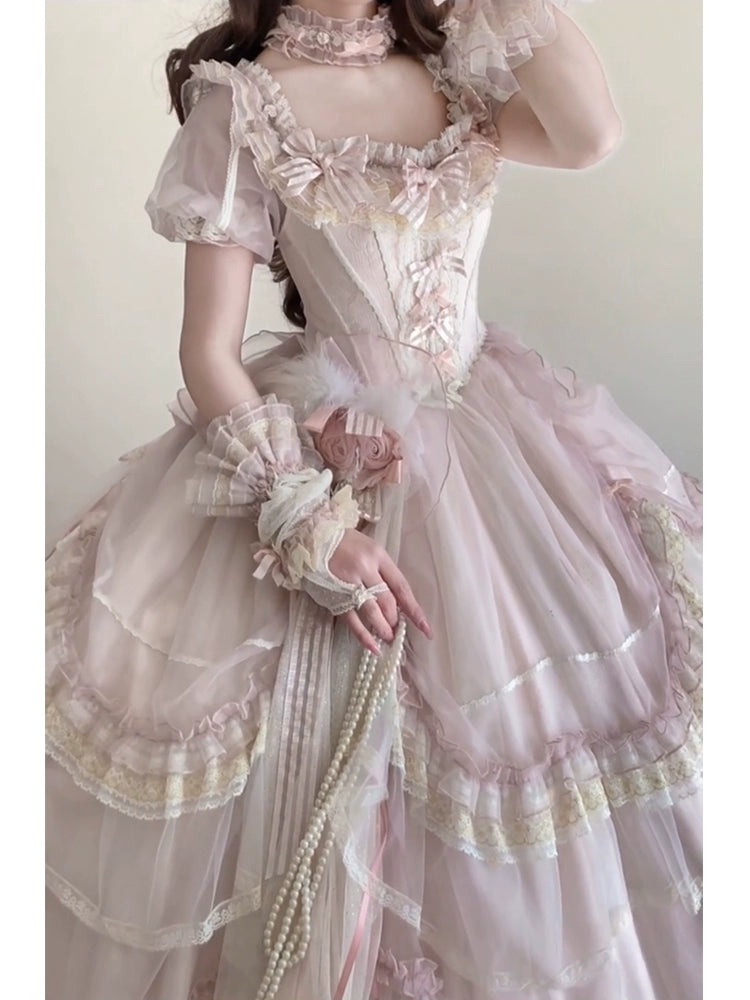 Layla's Thoughts Lolita Bride Dress Pink Evening Dress Schoolgirl Day Coming-of-Age Ceremony Entrance Banquet Art Exam Party